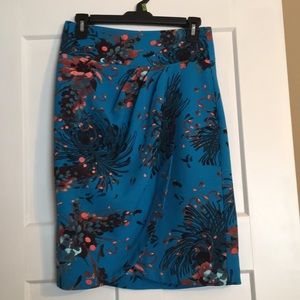 Pattered faux wrap skirt